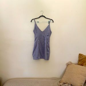 Attached light blue mini dress with pockets small